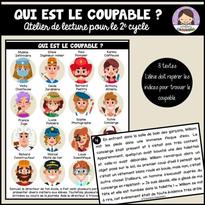 Atelier de lecture - Qui est le coupable ? - Métiers – Image 1