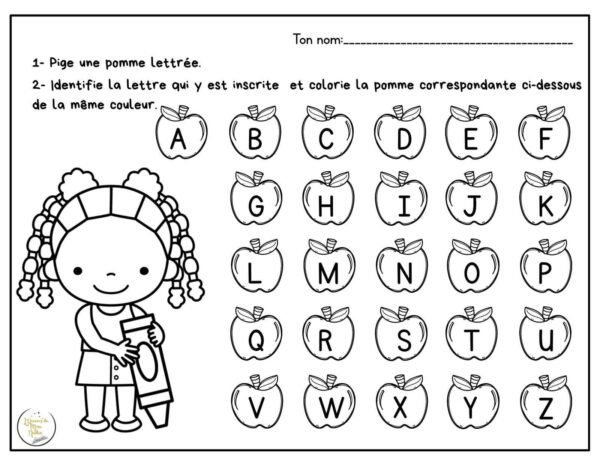 Chasse aux lettres majuscules - Thème des pommes – Image 3