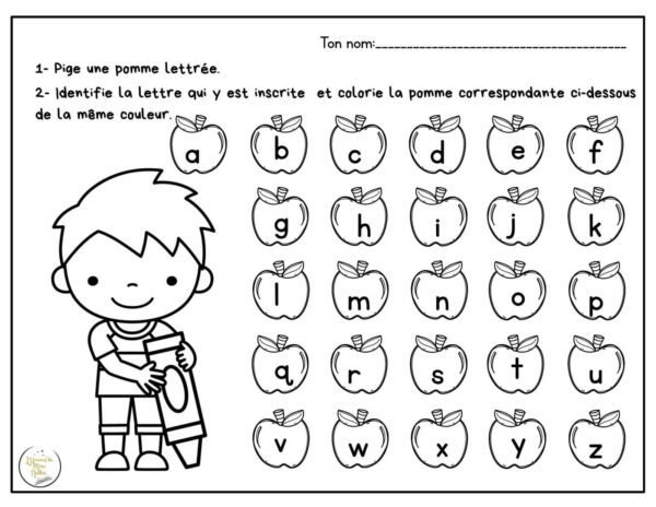 Chasse aux lettres minuscules - Thème des pommes – Image 3
