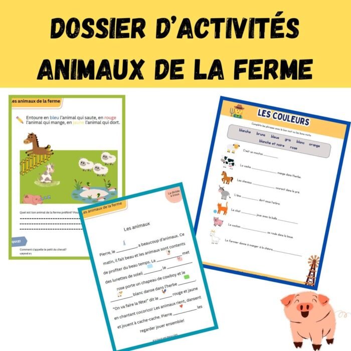 Ensemble d'activité en Français - Les animaux de la ferme – Image 1
