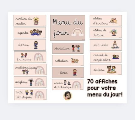 Menu du jour cursif