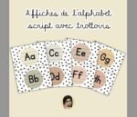 Affiches de l'alphabet script avec trottoirs