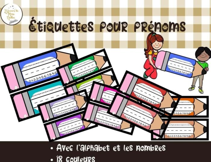 Étiquettes pour prénoms – Image 1