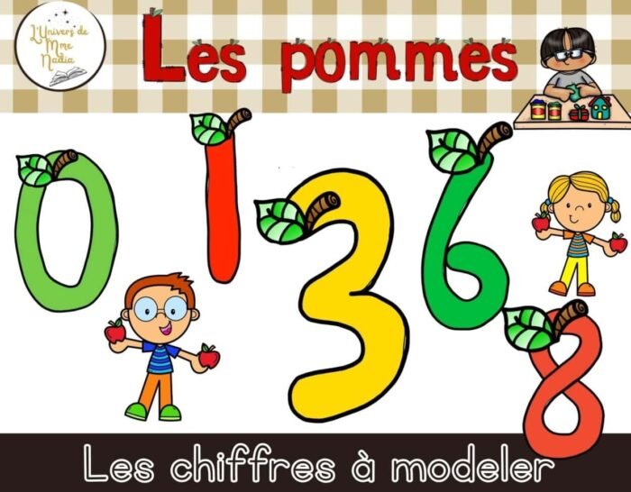 Les chiffres à modeler - Thème des pommes – Image 1