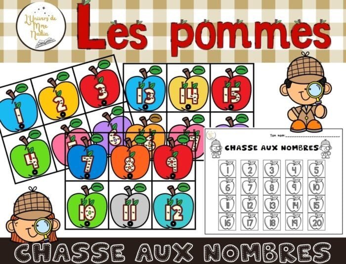 Chasse aux nombres - Thème des pommes – Image 1