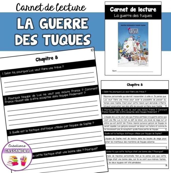 Carnet de lecture - La guerre des tuques – Image 1