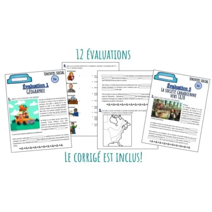 Évaluations univers social | 5e année