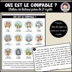 Atelier de lecture - Qui est le coupable - Zoo