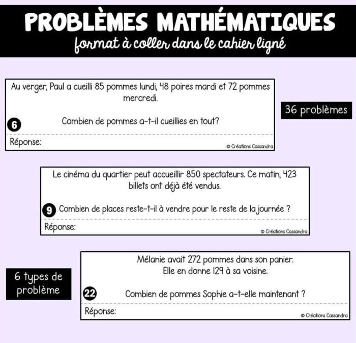 Problèmes mathématiques pour cahier ligné - 2e cycle – Image 1