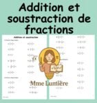 Exercices addition et soustraction de fractions