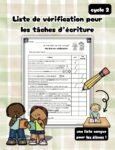 Liste de vérification: tâches d'écriture - cycle 2
