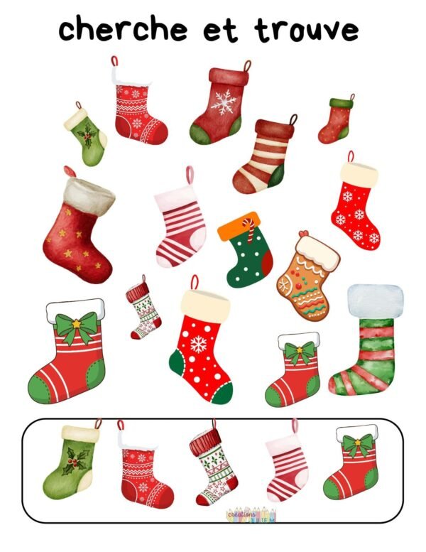 Cherche et trouve bas de Noël – Image 1