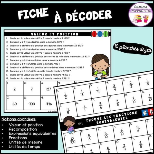 Ensemble 1 - Fiche à décoder - Mathématiques – Image 2