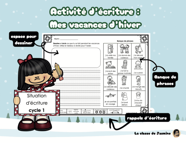 Activité d'écriture: Mes vacances d'hiver – Image 1