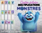 Cartes monstres multiplication avec/sans réponses
