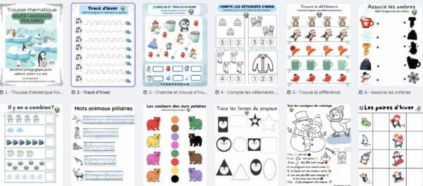 Hiver/ Animaux polaires Trousse d'apprentissage – Image 2