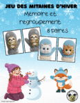 Jeu de mitaines hiver , mémoire et association