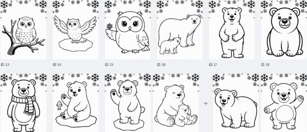 COLORIAGE hiver / Animaux polaires 145 pages – Image 4
