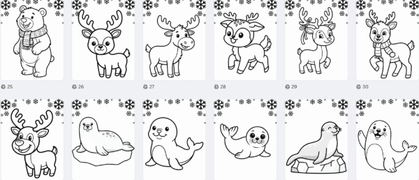 COLORIAGE hiver / Animaux polaires 145 pages – Image 5