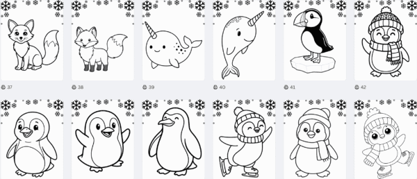 COLORIAGE hiver / Animaux polaires 145 pages – Image 6