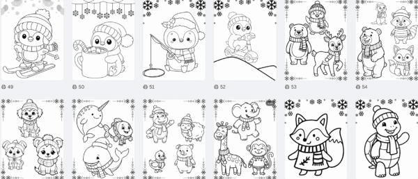 COLORIAGE hiver / Animaux polaires 145 pages – Image 7