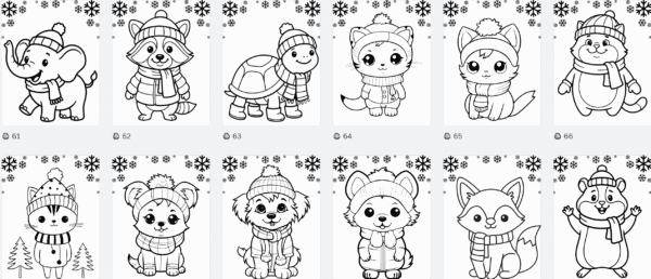 COLORIAGE hiver / Animaux polaires 145 pages – Image 13