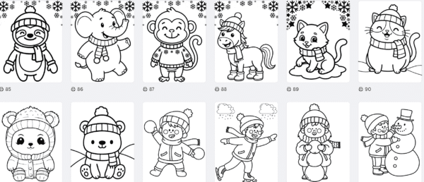 COLORIAGE hiver / Animaux polaires 145 pages – Image 11