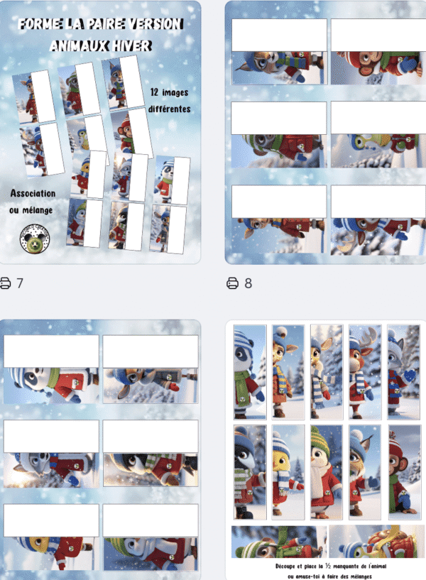 Trouve la moitié hiver animaux – Image 2