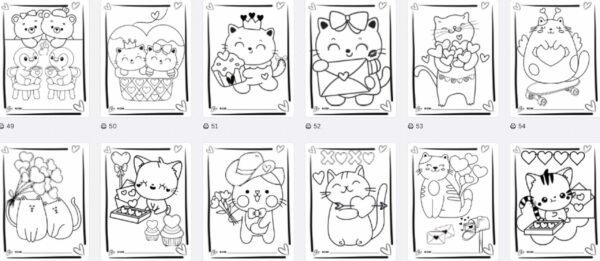 Coloriages Saint-Valentin 95 pages – Image 6