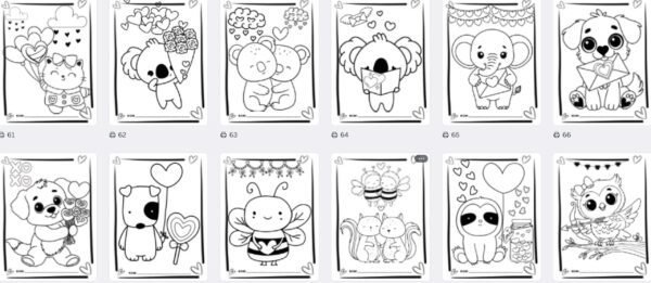 Coloriages Saint-Valentin 95 pages – Image 7