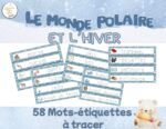 Hiver et monde polaire- Mots étiquettes à tracer