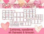 Lettres, nombres et formes à tracer -La Saint-Valentin